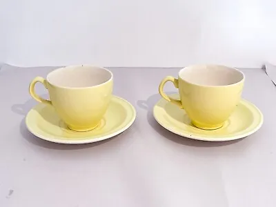 Buy 2 X Carrigaline Pottery County Cork Porcelain Tea Cup And Saucer Set - Yellow • 19.99£