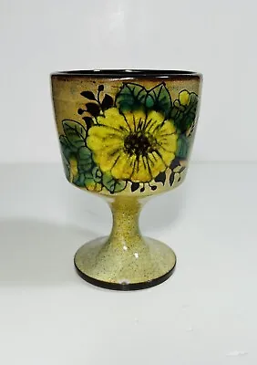 Buy Vintage 1970s Chelsea Art Pottery Sunflower Decorated Goblet Ornament • 5.10£