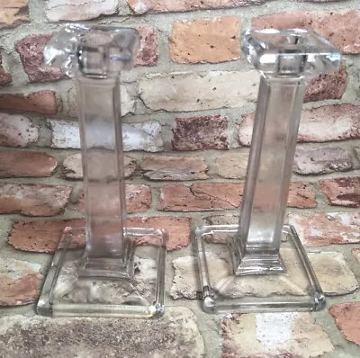 Buy 1930s Art Deco 8  Glass Candle Stick Holders • 10£