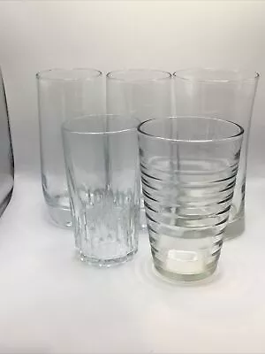 Buy Tall Tumblers Glass Bundle Drinking Glasses Mixed Sizes Mixed Textures Shapes • 2.99£