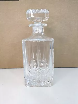 Buy Heavy Lead Crystal Cut Glass Square Whisky Decanter - 22.5cm, 1.5kg • 20£