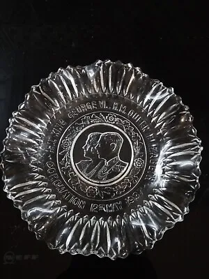 Buy King George VI And Elizabeth Vintage 1937 Coronation Clear Glass Plate Rare  • 8.99£