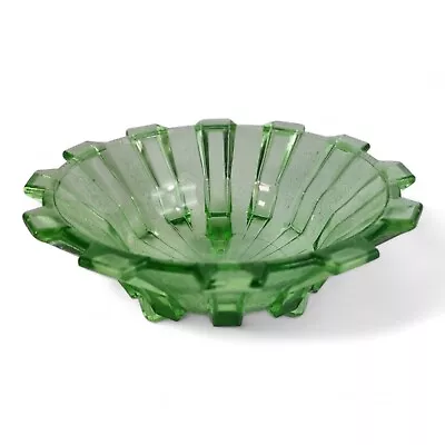 Buy Art Deco Green Glass Small Stolzle Bowl 1930's Depression Green Glass • 14.95£