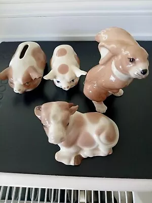 Buy 4 Szeiler Figurines: Rabbit + Cow + Pig + Piggy Bank • 12£