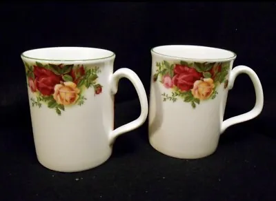 Buy Royal Albert Old Country Roses Coffee Cup/Mug(s) 3 3/4  Set Of 2 Green Trim EUC • 48.21£