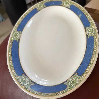 Buy Vintage, Art Deco, WH Grindley Blue  Oval Serving Plate/ Platter - 8 Inch • 2£