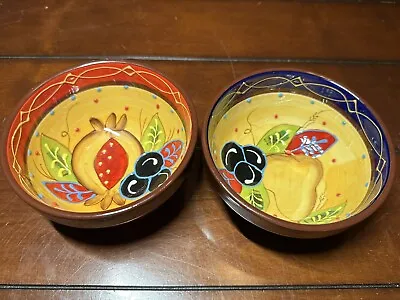 Buy Del Rio Salado Set Of 2 Tapas Hand Painted Bowls - Bright Colors • 20.84£