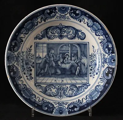 Buy Antique Plate Dish Tichelaar Makkum, Delft Blue Scene Visit Of The Magi 34cm 13  • 189.01£