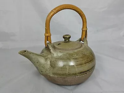 Buy Towy Rhandirmwyn Wales Studio Pottery, Large Stoneware Teapot With Bamboo Handle • 59£