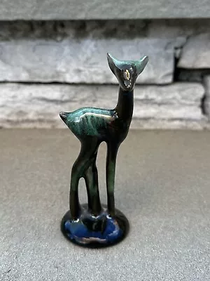 Buy Vintage Blue Mountain Pottery Green Teal Glazed Deer Fawn Figure Made In Canada • 23.62£