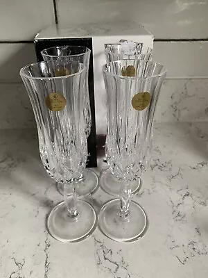 Buy Royal Doulton Roma 24% Lead Crystal Glass Champagne Flutes X 4 Glasses BNIB • 17.50£