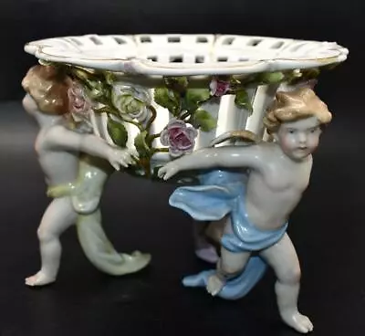 Buy Antique German Von Schierholz Plaue Porcelain Putti Cherub Bowl Centrepiece • 0.99£