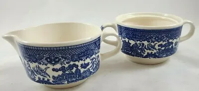 Buy Blue Willow Cream And Sugar Bowls • 11.34£