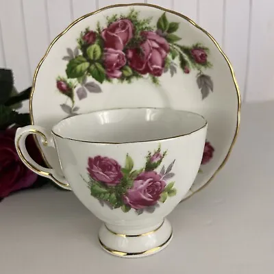 Buy Vintage Tuscan Fine English Bone China Moss Rose Tea Cup & Saucer Set Gold Gilt • 28.44£