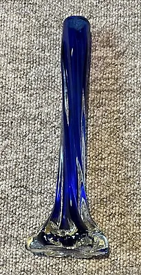 Buy Cobalt Blue Twisted Glass Vase Decorative Homeware 11  Unique Elephant Foot Base • 6.99£