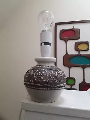 Buy Vintage Lamp Mid Century Retro Purbeck Abstract Brutalist Pottery MCM  • 25£