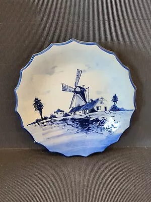 Buy Vintage Delft Glazed Decorative Plate Windmill Theme • 7.99£