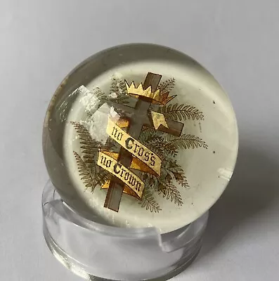Buy English Paperweight  No Cross No Crown  Paperweight - C1880 • 14.99£
