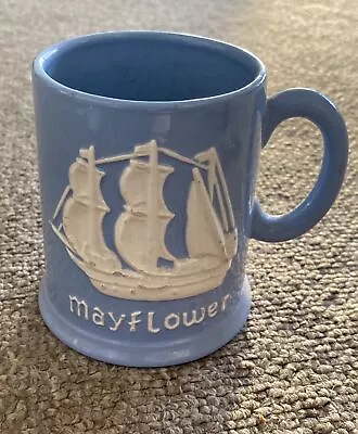 Buy Vintage Dartmouth Pottery Devon Blue Mug Mayflower England 1620 - 1957 • 5£