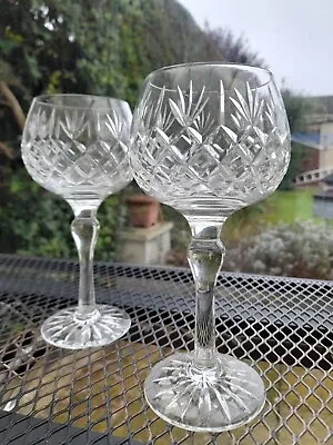 Buy Pair Of Thomas Webb Large Crystal Wine Glasses In The Warwick Pattern. • 12.50£