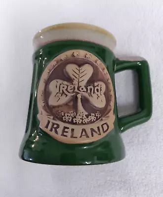 Buy Green IRELAND Pottery Mug Raised Shamrock Design 16oz  Luck Of The Irish  • 11.12£