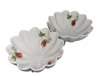 Buy 2 Limoges France Strawberry Footed Bowls  • 33.01£