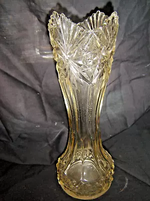 Buy Vintage 10'' High Cut Glass Vase • 9.99£
