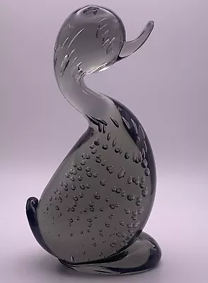 Buy Whitefriars Glass Rare Silver Controlled Bubble Duck • 95£