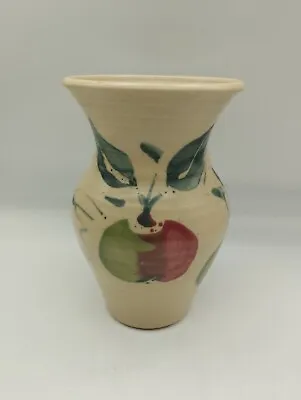 Buy Ballydougan Pottery Vase Apples Red Green Hand Painted Northern Ireland 7  Tall • 14.99£