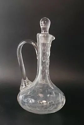 Buy 19th Century Lead Crystal Vinegar Bottle With Facet Cut Neck & Applied Handle. • 30£