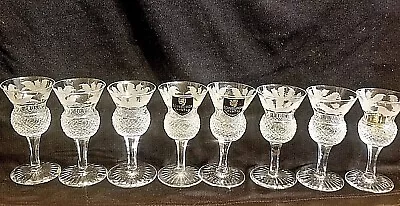 Buy 8 Rare Edenburgh Scotland Thistle 3.5  Cordial Liqueur Glasses Mint Glass Signed • 370.55£