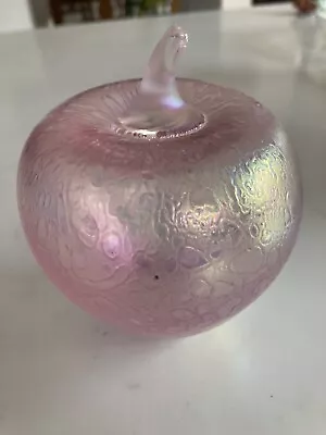 Buy Lovely Vintage Hand Blown Iridescent Pink Heron Glass Apple Ornament  • 24.99£
