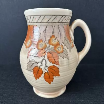 Buy Charlotte Rhead Crown Ducal Jug Vase 22cm Tall Orange Flowers T3605 • 10£