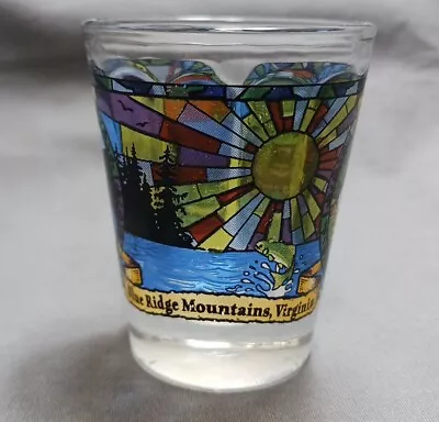 Buy Blue Ridge Mountains Virginia Shot Glass Souvenir Stained Glass Deer Old Mill  • 2.13£
