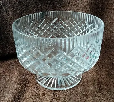 Buy  Large Tyrone Crystal Cut Glass Footed Centrepiece Pedestal Bowl • 95£