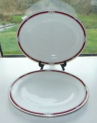Buy Aynsley Fine China South Pacific Maroon 2 X Serving Platters 34.5cm • 28£
