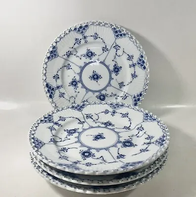 Buy 4x Royal Copenhagen Blue Fluted Full Lace 1088 Bread Plates Diameter 14,5 Cm • 191.01£