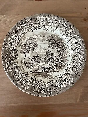 Buy Vintage English Ironstone Tableware Castle Design Pink Transferware Dinner Plate • 5.50£