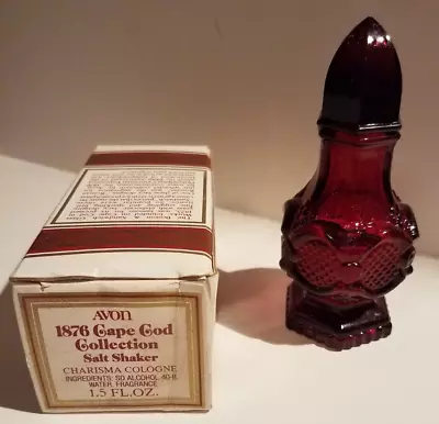 Buy 1876 Cape Cod Collection Ruby Red Glassware SALT Shaker Vintage Avon • 4.72£