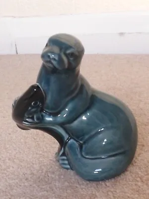 Buy A Model Of An Otter With A Fish,  Made By Poole Pottery • 8£