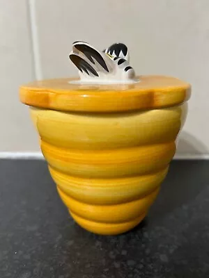 Buy Rare Vintage St Michael (M&S)  Yellow Honey Pot With Lid -  4” Tall • 11.99£