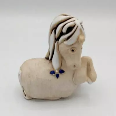 Buy Artesania Rinconada Unicorn Laying Down With Blue Flower Missing Horn • 6.74£