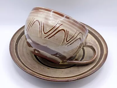 Buy EWB Elizabeth Whitehouse Boscastle Pottery Signed Studio Pottery Cup And Saucer • 9.50£