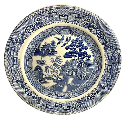 Buy Hamage Moulin Des Loups Nord Blue Willow 9” Ironware Plate France C1920’s • 37.64£