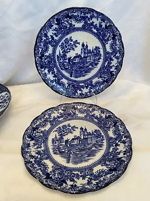 Buy Antique Lot Of 2 Pair Of TOGO COLONIAL POTTERY Flow Blue Plates Stoke England • 33.08£