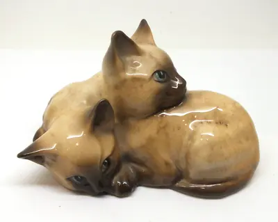 Buy Vintage BESWICK Siamese Kittens Curled Together 1296 Cats Vintage Figurine • 6.99£