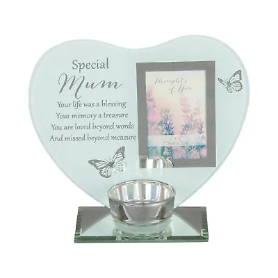 Buy Glass Photo Frame Memorial Tea Light Candle Holder - Mum *BNIB* • 9.99£