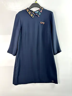 Buy Ted Baker Delphin Women Shift Dress Size 4 Navy Regular Long Sleeve Collared Zip • 39.99£