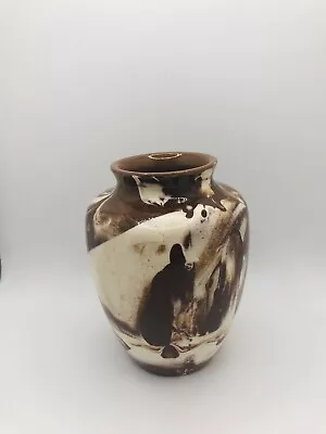 Buy Vintage Juanita Ware Brown Swirl  Vase  Ohio Pottery • 12.42£