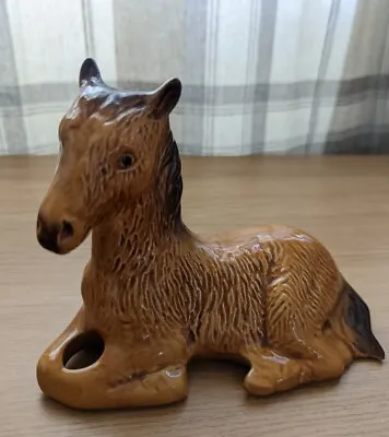 Buy Vintage Ceramic Pottery Horse Brown Figurine Ornament Laying Down 6  Home Decor • 4.99£
